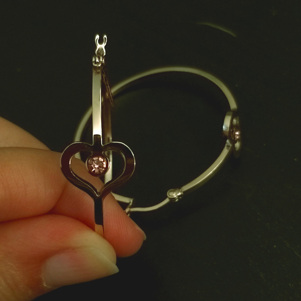 Betsey Johnson Rose Gold Heart Hoop Earrings